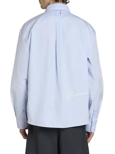 Jacquemus Men's Simon Cotton Button-Front Shirt - Diagonal Blue | Thumbnail 5 Jacquemus Men's Simon Cotton Button-Front Shirt - Diagonal Blue | Thumbnail 5
