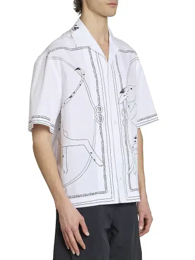Jacquemus Men's Jean Printed Cotton Shirt - Print Dog White Black - Size 46 | Thumbnail 4 Jacquemus Men's Jean Printed Cotton Shirt - Print Dog White Black - Size 46 | Thumbnail 4