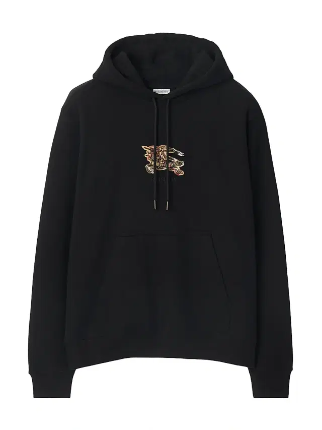 Men's Logo Cotton Slim-Fit Hoodie - Black