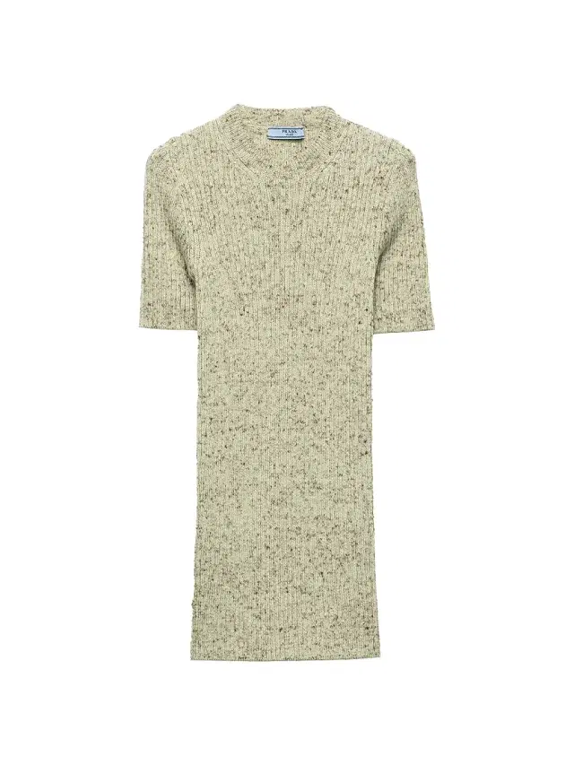 Women's Short-Sleeved Ribbed Knit Sweater - Green