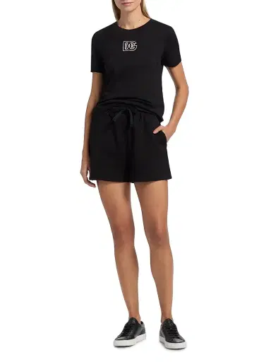 Dolce & Gabbana Women's Logo Cutout Sweat Shorts | Thumbnail 2 Dolce & Gabbana Women's Logo Cutout Sweat Shorts | Thumbnail 2