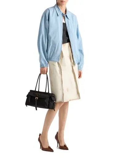 Prada Women's Explore Medium Re-Nylon and Leather Top Handle Bag - Black | Thumbnail 2