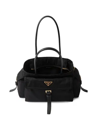Prada Women's Explore Medium Re-Nylon and Leather Top Handle Bag - Black | Thumbnail 7