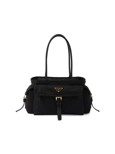 Prada Women's Explore Medium Re-Nylon and Leather Top Handle Bag - Black | Thumbnail 1