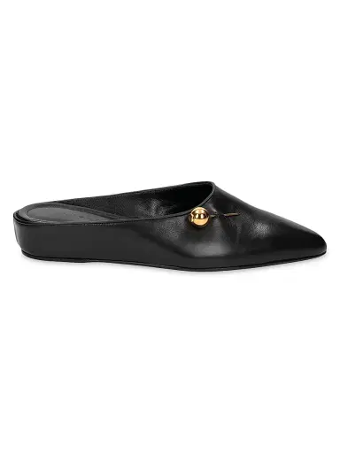 Herbert Levine Women's Sleep On It Leather Slip-On Flats - Soft Grain Calf Skin Black - Size 11 | Thumbnail 1