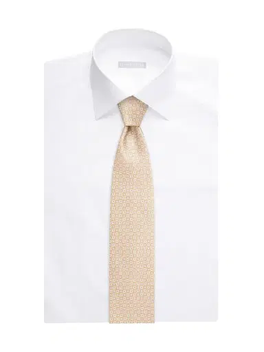 Stefano Ricci Men's Luxury Silk Tie - Medium Orange And White | Thumbnail 2 Stefano Ricci Men's Luxury Silk Tie - Medium Orange And White | Thumbnail 2