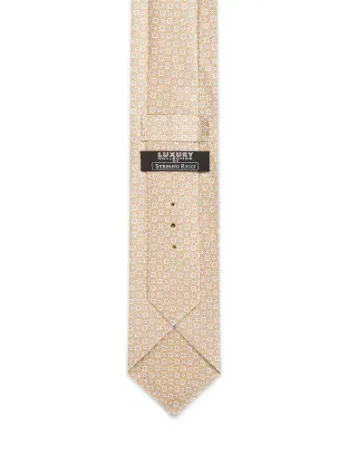 Stefano Ricci Men's Luxury Silk Tie - Medium Orange And White | Thumbnail 3 Stefano Ricci Men's Luxury Silk Tie - Medium Orange And White | Thumbnail 3