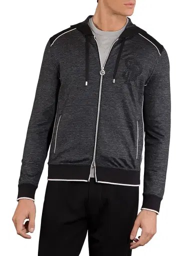 Stefano Ricci Men's Hooded Full Zip Sweater - Dark Grey - Size 52 | Thumbnail 2 Stefano Ricci Men's Hooded Full Zip Sweater - Dark Grey - Size 52 | Thumbnail 2