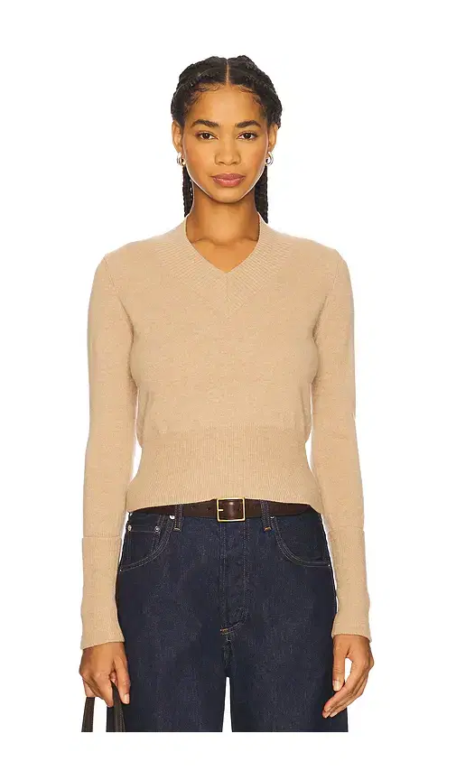 Autumn Cashmere V Neck With High Cuffs