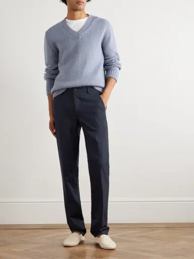 ELEVENTY Straight-Leg Stretch Wool and Cashmere-Blend Trousers - Men | Thumbnail 2 ELEVENTY Straight-Leg Stretch Wool and Cashmere-Blend Trousers - Men | Thumbnail 2