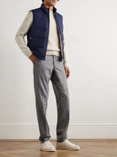 ELEVENTY Straight-Leg Stretch Wool and Cashmere-Blend Trousers - Men | Thumbnail 2 ELEVENTY Straight-Leg Stretch Wool and Cashmere-Blend Trousers - Men | Thumbnail 2