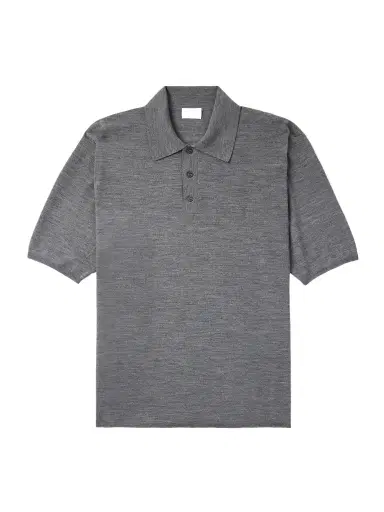 Saint Laurent Cassandre Logo-Embroidered Wool Polo Shirt - Men | Thumbnail 1