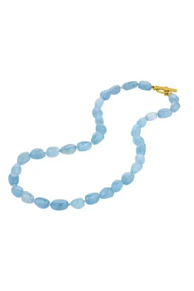 LEIGH MAXWELL Aquamarine Pebble Beaded Necklace | Thumbnail 5