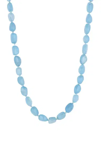 LEIGH MAXWELL Aquamarine Pebble Beaded Necklace | Thumbnail 1