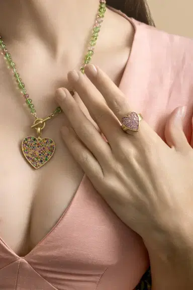 LEIGH MAXWELL Pink Sapphire Heart Ring | Thumbnail 3