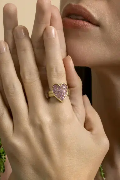 LEIGH MAXWELL Pink Sapphire Heart Ring | Thumbnail 4