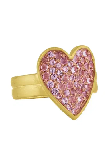 LEIGH MAXWELL Pink Sapphire Heart Ring | Thumbnail 1