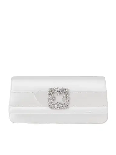 Manolo Blahnik Gothisi Crystal-embellished Satin Clutch | Thumbnail 1