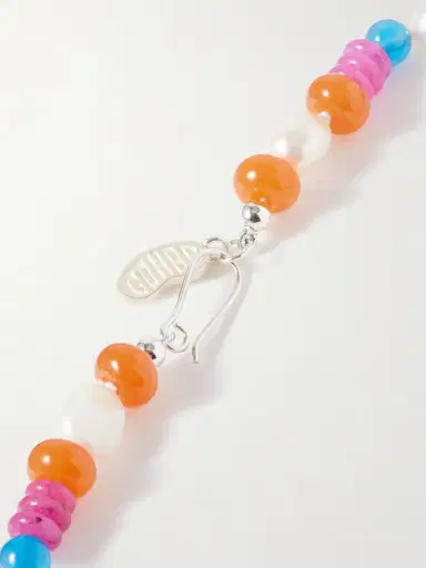 Gohar World Turkish Delight Silver Multi-stone And Silk Necklace | Thumbnail 3
