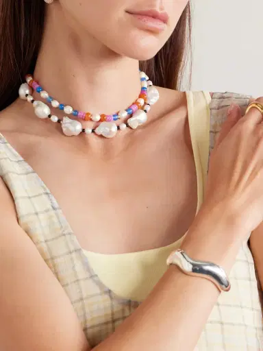 Gohar World Turkish Delight Silver Multi-stone And Silk Necklace | Thumbnail 5