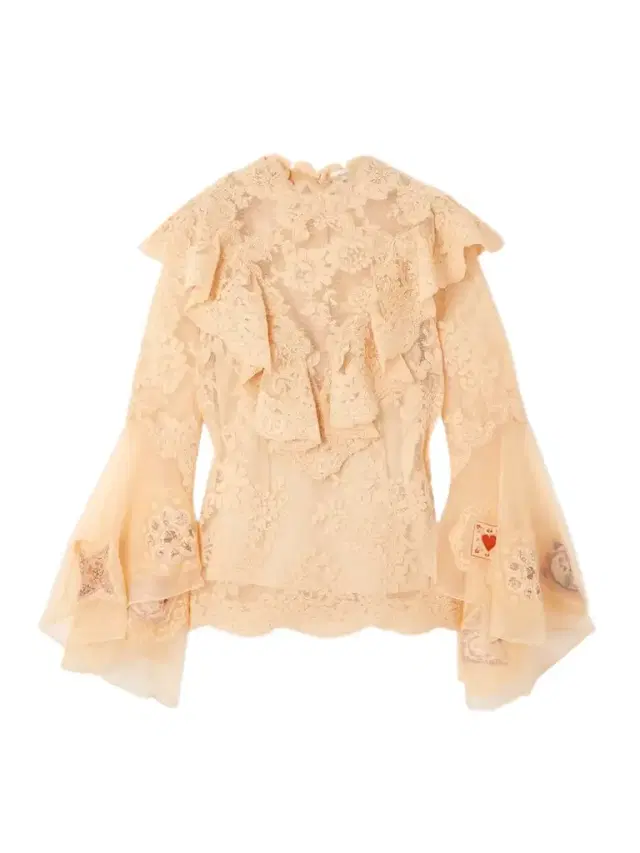Hypnotic Appliquéd Ruffled Lace Blouse