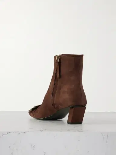Roger Vivier Belle Vivier 45 Buckled Suede Chelsea Boots | Thumbnail 3 Roger Vivier Belle Vivier 45 Buckled Suede Chelsea Boots | Thumbnail 3