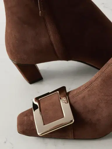 Roger Vivier Belle Vivier 45 Buckled Suede Chelsea Boots | Thumbnail 4 Roger Vivier Belle Vivier 45 Buckled Suede Chelsea Boots | Thumbnail 4