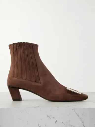 Roger Vivier Belle Vivier 45 Buckled Suede Chelsea Boots | Thumbnail 1 Roger Vivier Belle Vivier 45 Buckled Suede Chelsea Boots | Thumbnail 1
