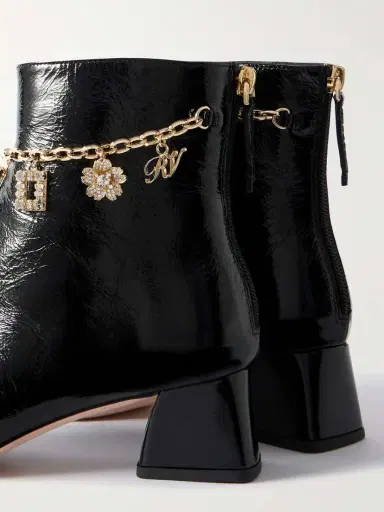 Roger Vivier Très Vivier 45 Chain-embellished Patent-leather Ankle Boots | Thumbnail 4 Roger Vivier Très Vivier 45 Chain-embellished Patent-leather Ankle Boots | Thumbnail 4