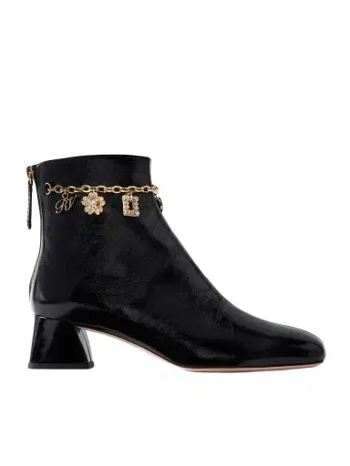 Roger Vivier Très Vivier 45 Chain-embellished Patent-leather Ankle Boots | Thumbnail 1 Roger Vivier Très Vivier 45 Chain-embellished Patent-leather Ankle Boots | Thumbnail 1