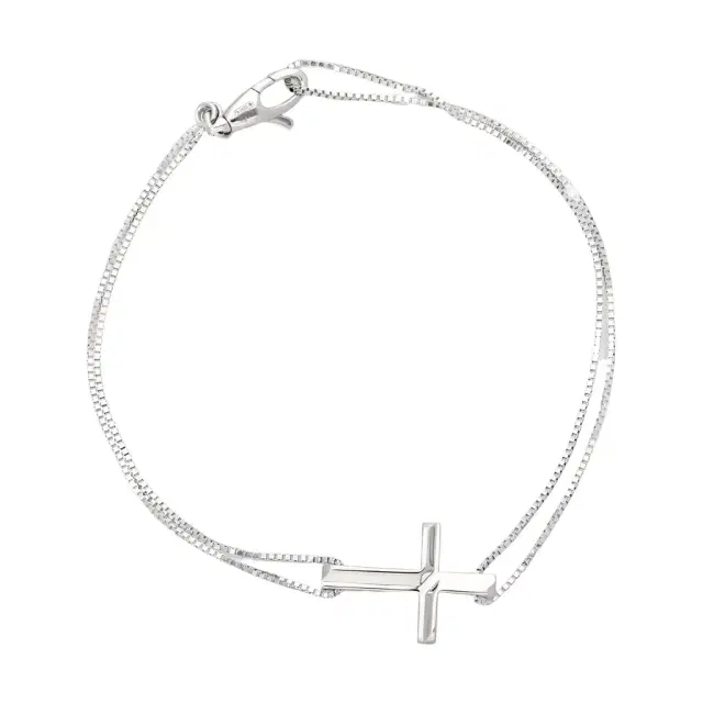Gucci Gucci Link to Love 18K White Gold Cross Charm Chain Bracelet YBA759354002016 - S (6.3 by The Solist