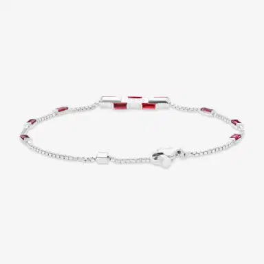Gucci Gucci Link to Love 18K White Gold Rubellite Chain Bracelet by The Solist | Thumbnail 3