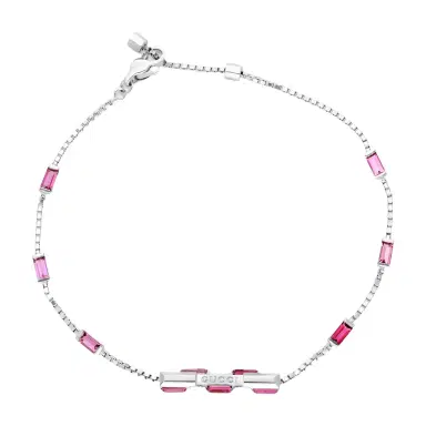 Gucci Gucci Link to Love 18K White Gold Rubellite Chain Bracelet by The Solist | Thumbnail 1