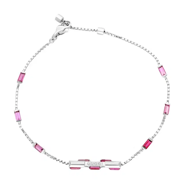 Gucci Gucci Link to Love 18K White Gold Rubellite Chain Bracelet by The Solist