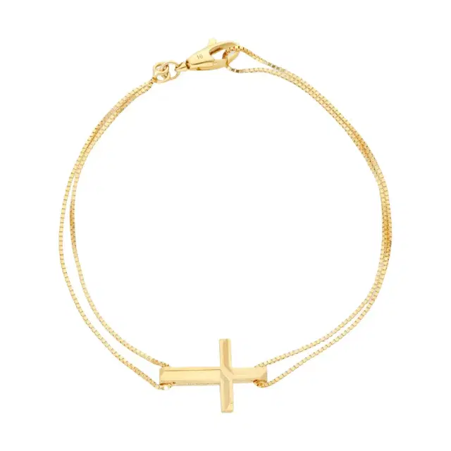 Gucci Gucci Link to Love 18K Yellow Gold Cross Chain Bracelet YBA759354001016 - S (6.3 by The Solist