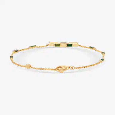 Gucci Gucci Link to Love 18K Yellow Gold Green Tourmaline Chain Bracelet by The Solist | Thumbnail 2