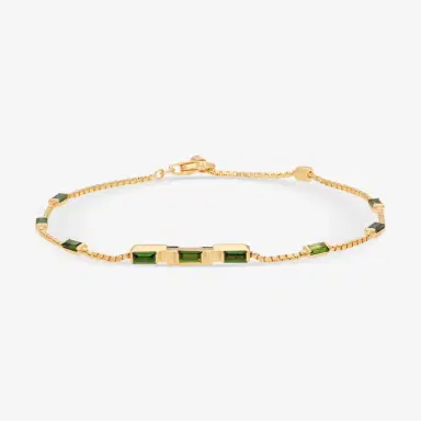 Gucci Gucci Link to Love 18K Yellow Gold Green Tourmaline Chain Bracelet by The Solist | Thumbnail 3