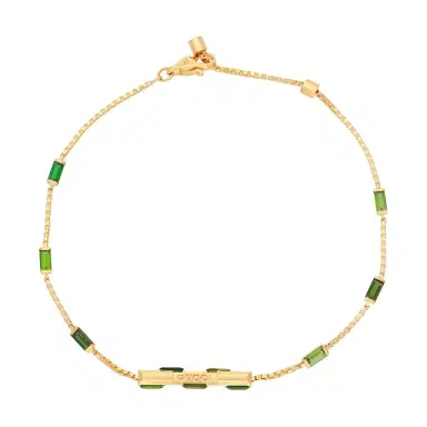 Gucci Gucci Link to Love 18K Yellow Gold Green Tourmaline Chain Bracelet by The Solist | Thumbnail 1