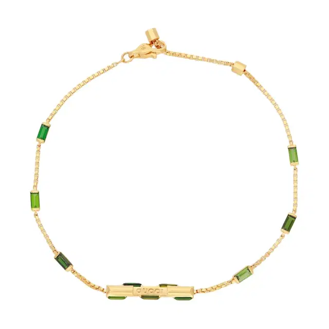 Gucci Gucci Link to Love 18K Yellow Gold Green Tourmaline Chain Bracelet by The Solist