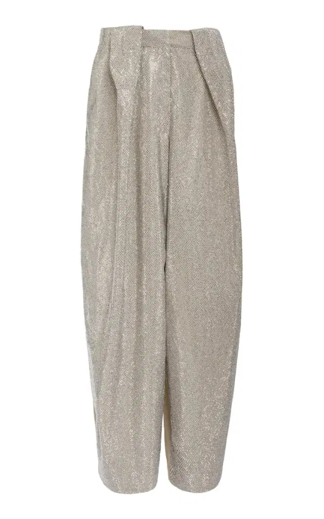 Stella McCartney Crystal-Embellished Cotton-Twill Balloon Pants