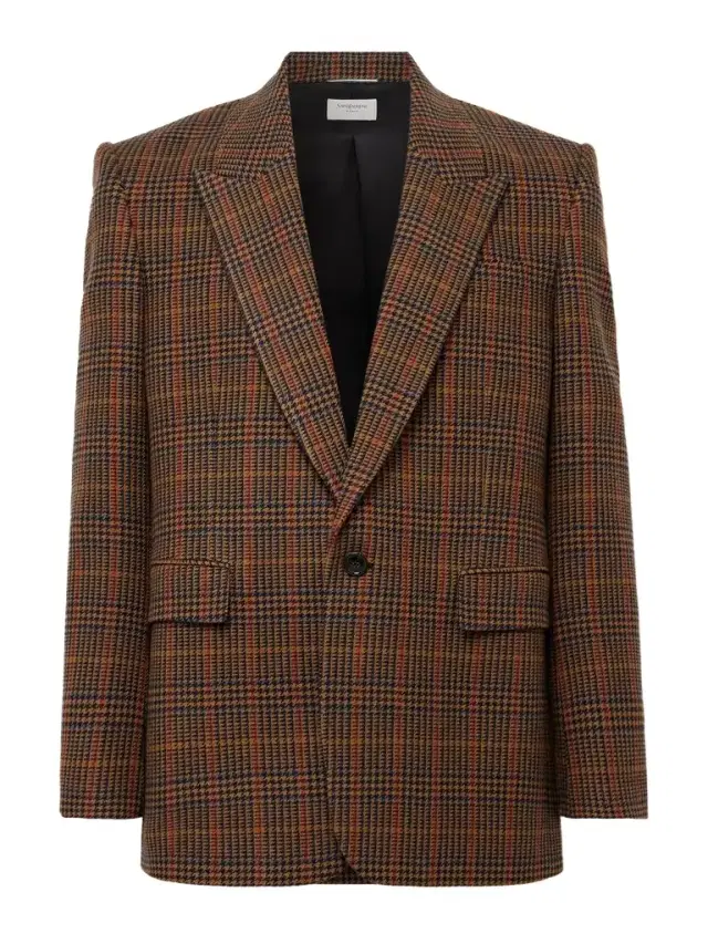 Houndstooth Checked Wool Blazer - Men