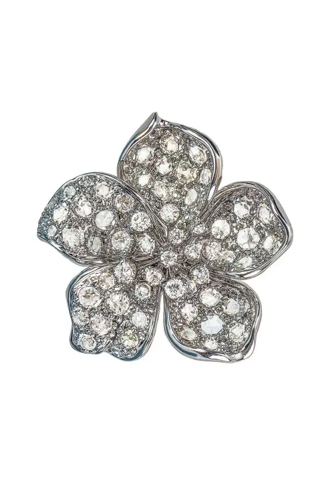STEFERE White Diamond Flower Ring