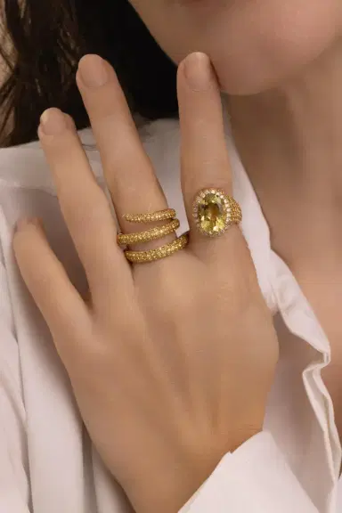 STEFERE Yellow Sapphire Lemon Quartz Ring | Thumbnail 3