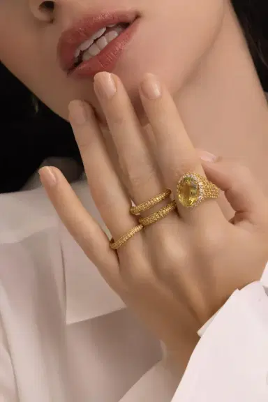 STEFERE Yellow Sapphire Lemon Quartz Ring | Thumbnail 4