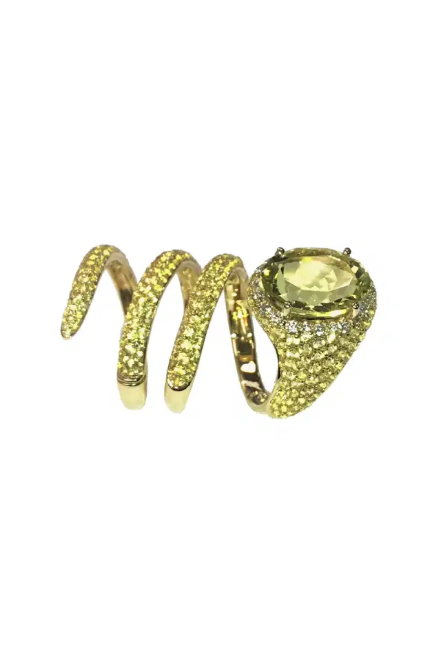 STEFERE Yellow Sapphire Lemon Quartz Ring
