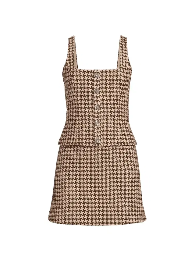 Likely Women's Calissa Houndstooth Minidress - Macchiato Multi
