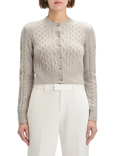 Favorite Daughter Women's The Eleanor Merino Wool-Blend Cardigan - Basmati - Size XL | Thumbnail 4
