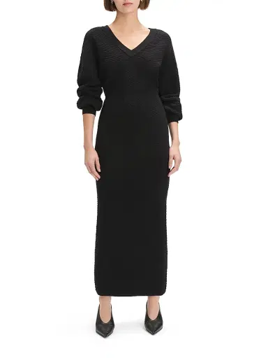 Favorite Daughter Women's Ava Long-Sleeve Maxi Sweaterdress - Black - Size Medium | Thumbnail 4