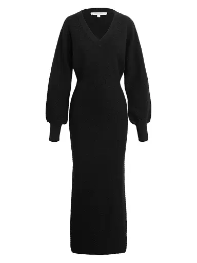 Favorite Daughter Women's Ava Long-Sleeve Maxi Sweaterdress - Black - Size Medium | Thumbnail 1