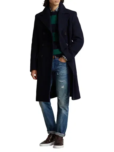 Polo Ralph Lauren Men's Wool-Blend Double-Breasted Topcoat | Thumbnail 2 Polo Ralph Lauren Men's Wool-Blend Double-Breasted Topcoat | Thumbnail 2